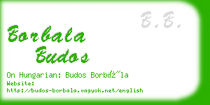 borbala budos business card